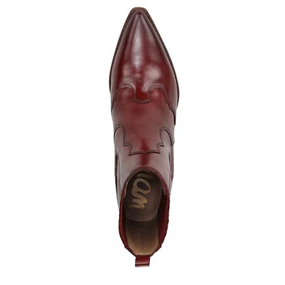 Sam Edelman Women's West Western Boot, Deep Scarlet, 8