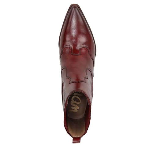 Sam Edelman Women's West Western Boot, Deep Scarlet, 8