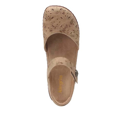 Alegria Women's Opal Tan Breeze Perforated Leather Shoes with Slingback Open Back Sandals 9 M US