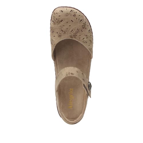 Alegria Women's Opal Tan Breeze Perforated Leather Shoes with Slingback Open Back Sandals 9 M US