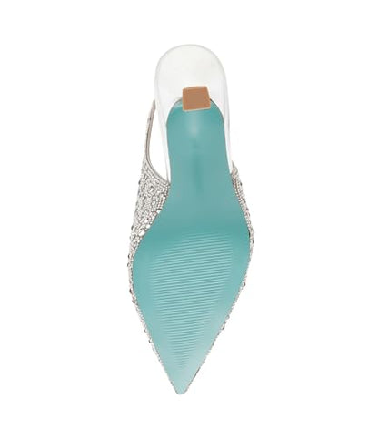Betsey Johnson Women's Clark Pump, Silver, 6