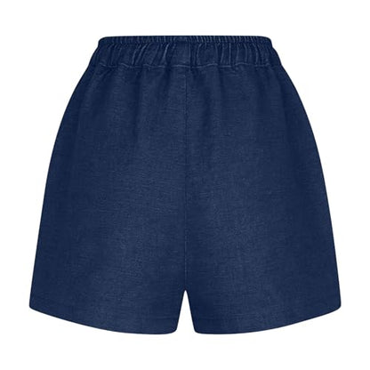 LRMQS Jean Shorts Womens Stretchy High Waisted Lightweight Summer Casual Loose Pull on Trendy Drawstring Denim Shorts
