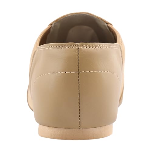 Linodes (Tent Leather Upper Jazz Shoe Slip-on for Women and Men's Dance Shoes Brown 7.5M