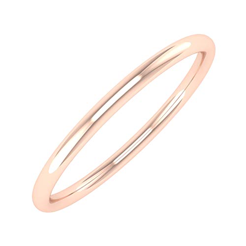 14K Rose Gold 1.5mm Plain Wedding Band (Ring Size 5.75)
