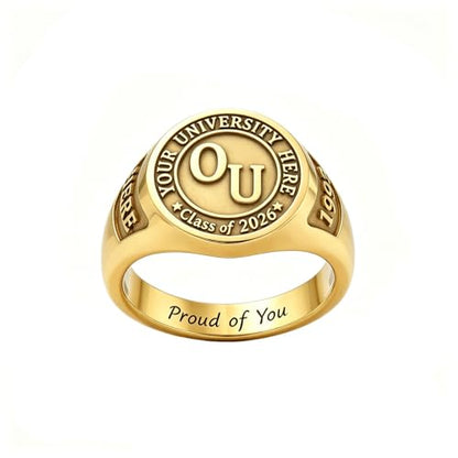 FYBIOD Silver/10K 14K 18K Gold Personalized Mens Class Rings 2026 Graduation Ring with Birthstone Custom High School Rings for Men University College Rings -7