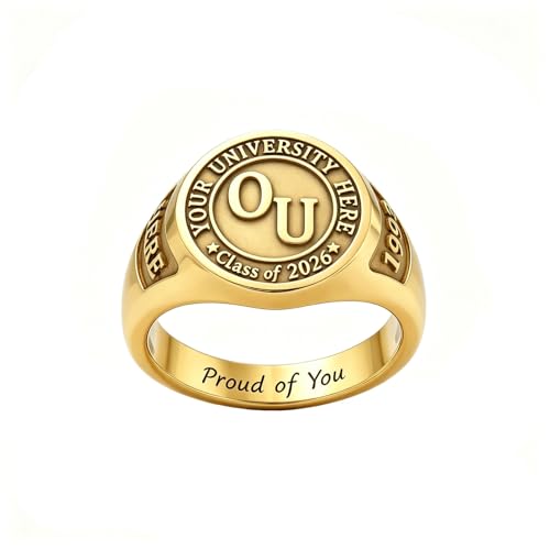 FYBIOD Silver/10K 14K 18K Gold Personalized Mens Class Rings 2026 Graduation Ring with Birthstone Custom High School Rings for Men University College Rings -7
