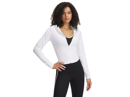 Under Armour Womens Motion Hooded Jacket, (101) White / / Halo Gray, Large