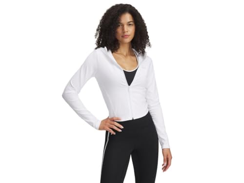 Under Armour Womens Motion Hooded Jacket, (101) White / / Halo Gray, Large