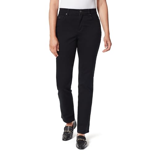 Gloria Vanderbilt Women's Amanda Classic High Rise Tapered Jean Standard, Black, 10