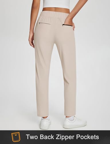 baleaf Womens Khaki Work Pants Lightweight Dressy Golf Pants Stretch with Pockets Petite Travel Business Casual L