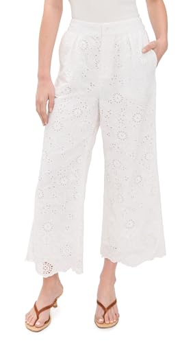 Splendid Women's x @Cellajaneblog Eyelet Pants, White, S