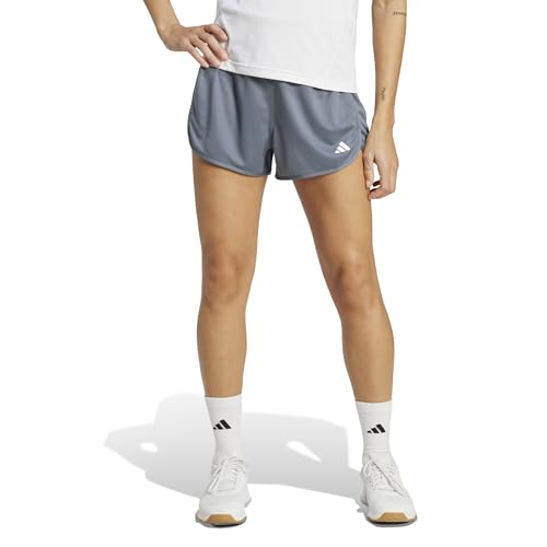 Adidas Women's Pacer Essentials Knit High-Rise Shorts, Onix/White, X-Small/5"
