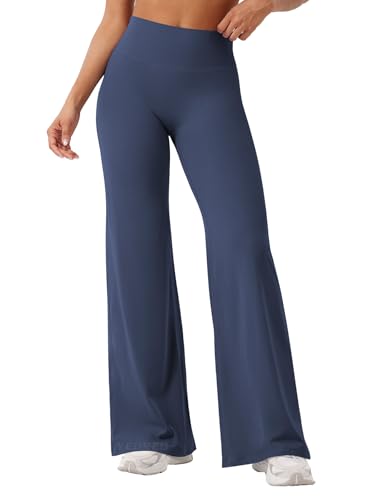 YEOREO Workout Leggings Womens No Front Seam Straight Leggings 31.5" High Waist Buttery Eddiy Gym Yoga Pants Navy Blue S