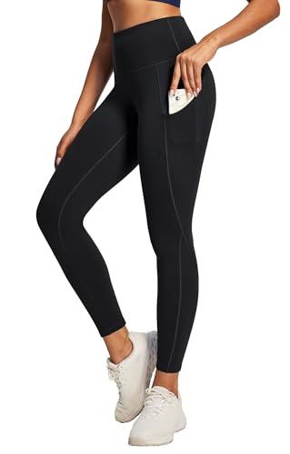 Ewedoos Leggings with Pockets for Women High Waisted Athletic Workout Compression Leggings Tummy Control Yoga Pants Women Black
