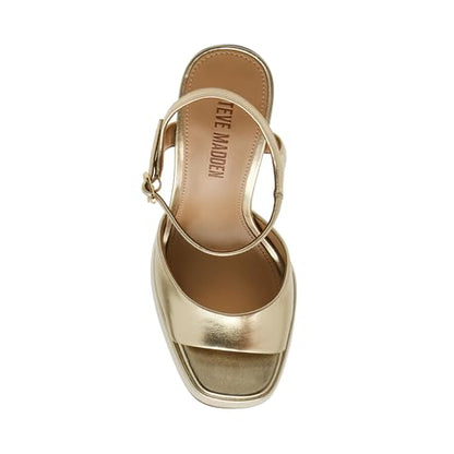 Steve Madden Women's Liandra Heeled Sandal, Champagne, 5