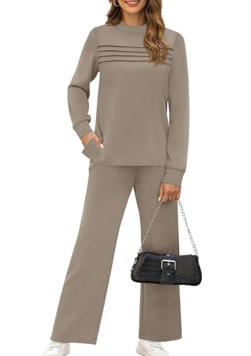 WIHOLL Plus Size Lounge Sets for Women Spring Clothes Summer Outfits 2026 Fall Fashion 2025 Two Piece Airport Travel Outfits Wide Leg Pants Matching Loungewear Sets Women's Winter Sweat Suit 3XL