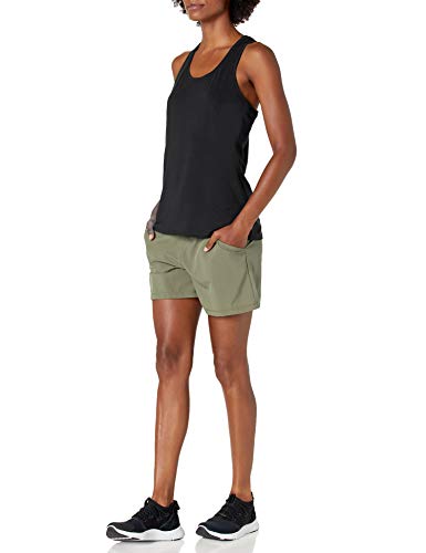 Amazon Essentials Women's Active Quick Dry Tech Stretch Racerback Scoop Neck Tank Top, Pack of 2, Black/Grey Camo, X-Large