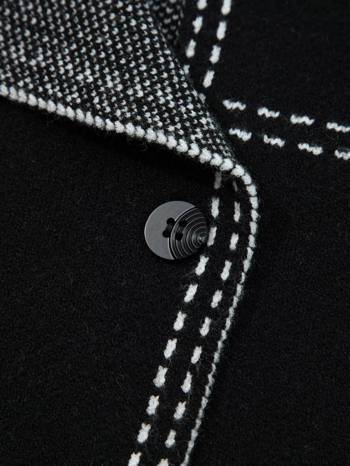 Contrast Trim Button up Sweater Cardigan