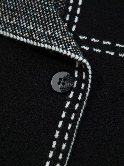 Contrast Trim Button up Sweater Cardigan