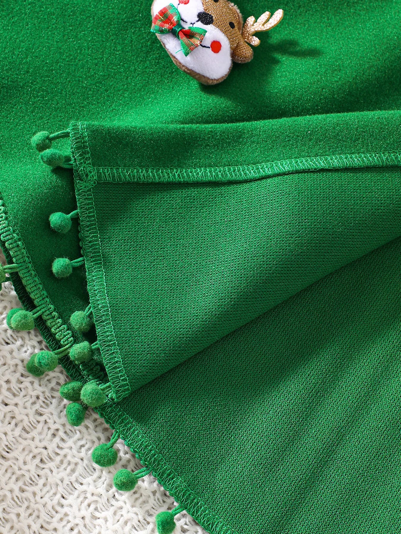 Children's Reindeer Embroidered Christmas Cape Outerwear