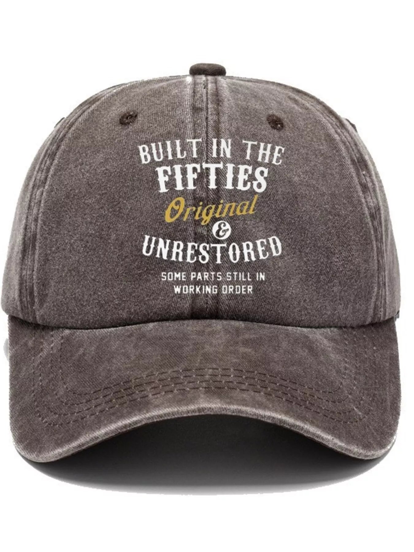 Letter Adjustable Baseball Cap Coffee Brown One Size