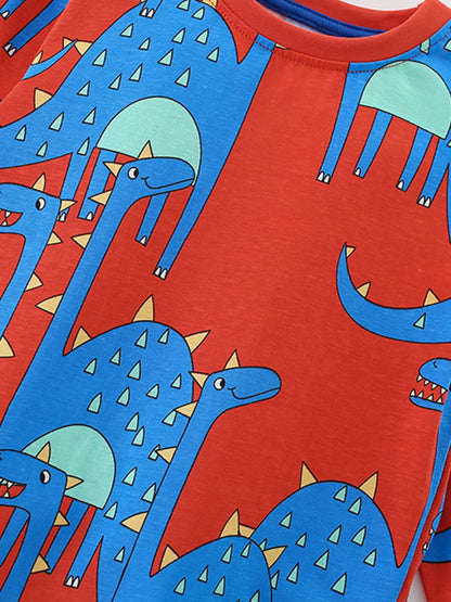 Children's Dinosaur Print Long Sleeve Pajama Set