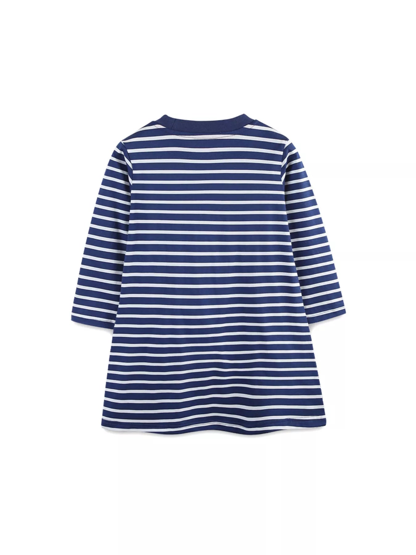 Children's Dog Striped Long Sleeve Dress