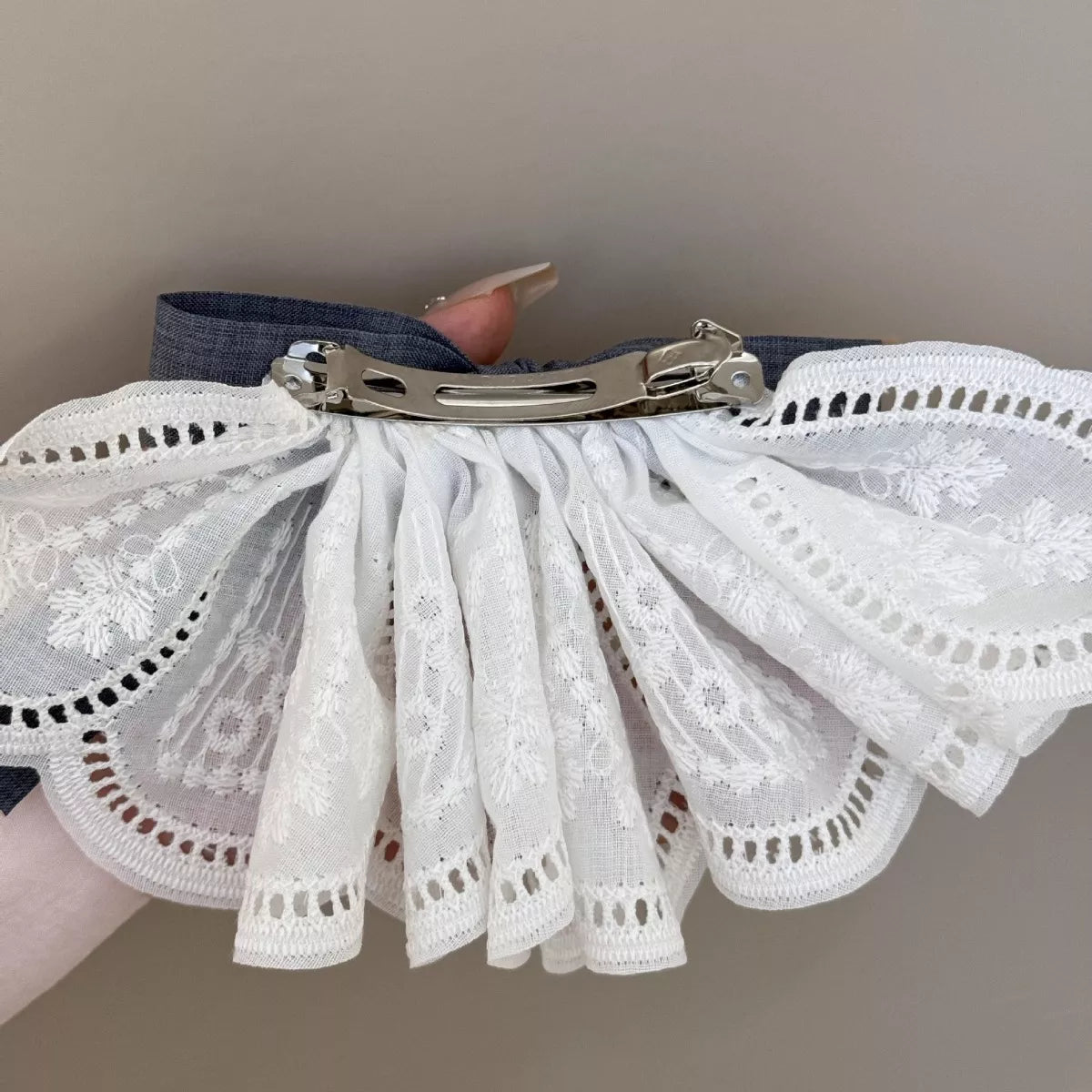 Lace Hair Clip with Ribbon