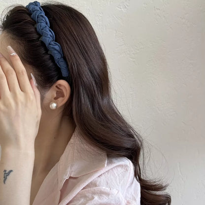 Denim Ruched Hair Headband