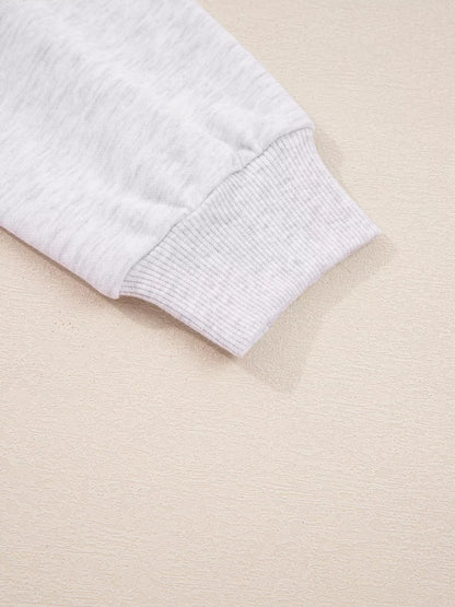 Contrasted Trim Frilled Collar Drop Shoulder Top and Drawstring Pant Set