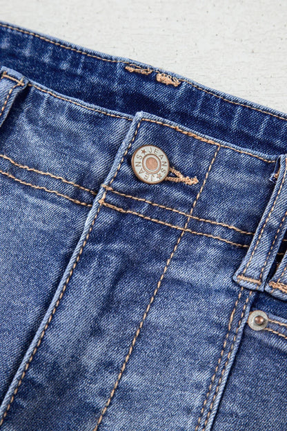 High-Waisted Wide-Leg Vintage Wash Jeans