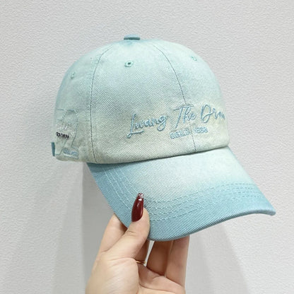 Embroidered Adjustable Cotton Baseball Cap Tiffany Blue One Size