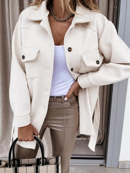 Button-Down Tie Waist Coat