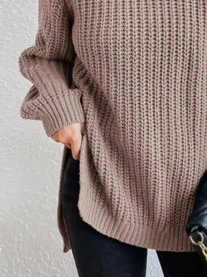 Full Size Turtleneck Long Sleeve Sweater Plus Size