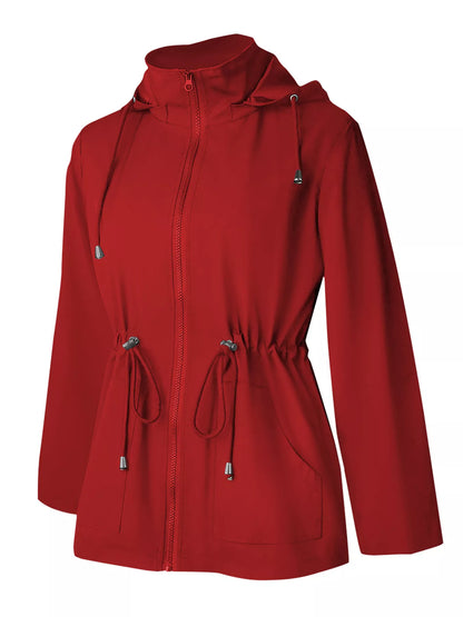 Zip Up Waterproof Hooded Outerwear