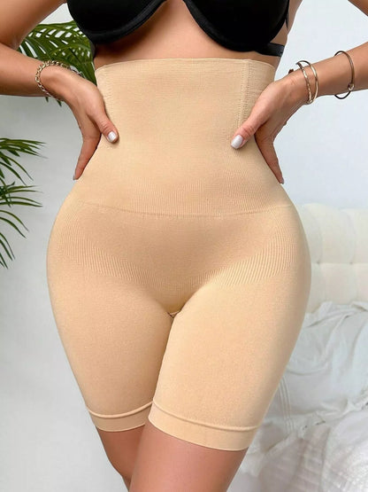 Full Size High Waist Compression Slimming Leggings Plus Size Tan