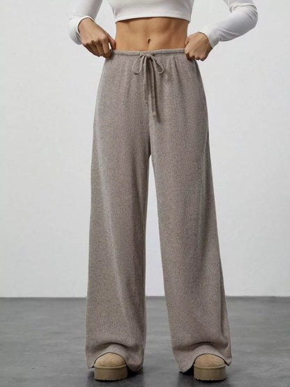 Relaxed Fit Wide Leg Pants Mocha
