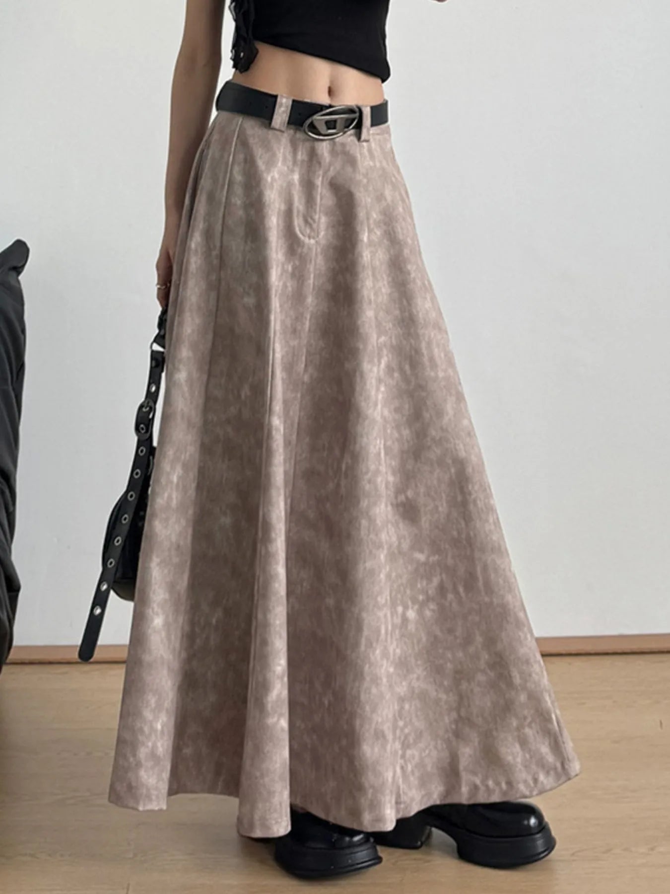 A-Line Maxi Skirt Khaki