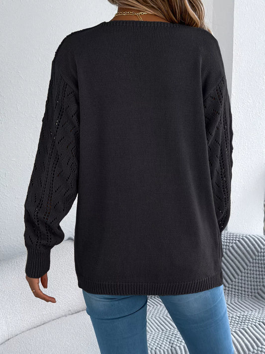 Openwork Open Front Cardigan