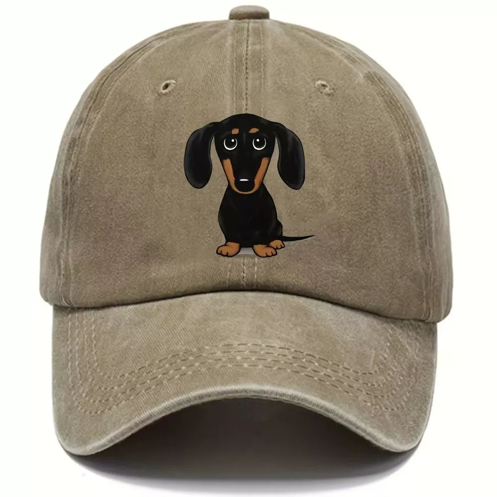 Dog Washed Baseball Cap Khaki One Size