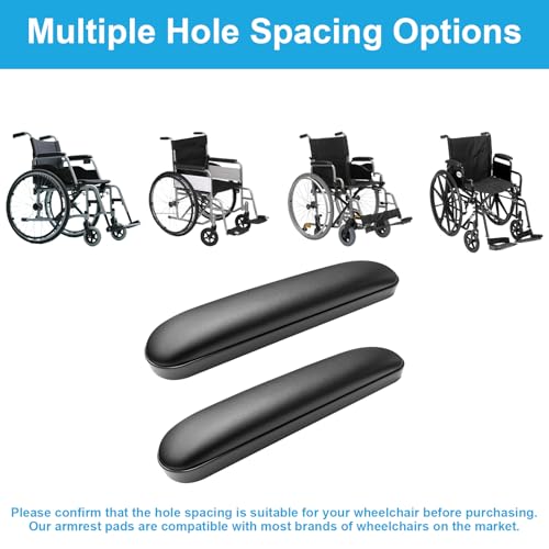 Cejiuga Wheelchair Armrest Pads, Premium Wheelchair Arm Pads, Wheelchair Armrest Replacement Accessories, Black (1 Pair) Compatible with All Brands(10-1/4")