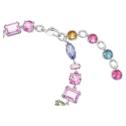 Swarovski Gema Soft Bracelet, Multicolored Crystals, Mixed Cuts, on Gold-Tone Finished Band, Part of the Swarovski Gema Collection