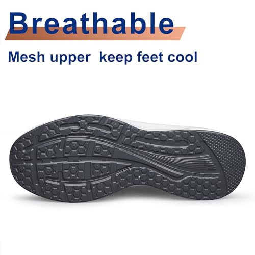 Walking Shoes for Women Comfort Non Slip Breathable Tennis Shoes Work Shopping Travel Sneakers Dark Grey Size 8.5