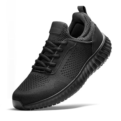 Bruno Marc Men's Non Slip Work Shoes Walking Zapatos Trabajo Black & Lightweight Food Service Chef Kitchen Restaurant Resistant Sneakers,Size 11W,Black,SBFO23001M-W