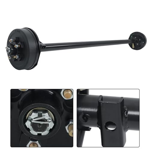 Thomletha 3500lbs Capacity Trailer Electric Brake Axle 5 Lug-4.5 inch Trailer Axle 85 inch Hub Face 70 inch Spring Center