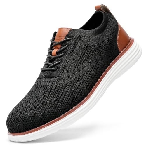 Furuian Steel Toe Shoes for Men Safety Shoes for Men Casual Dress Work Sneakers Lightweight Steel Toe Work Sneakers Comfortable Safety Tennis Oxfords Black
