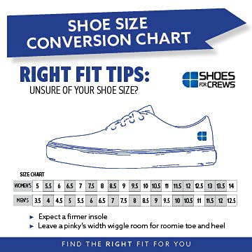 Shoes For Crews Unisex Slip-Resistant Work Sneakers – Comfortable, Lightweight, Water-Resistant & Non-Slip Work Shoes - Ideal for Men & Women in Hospitality, Retail, Food Service & More - Merlin, Size 8