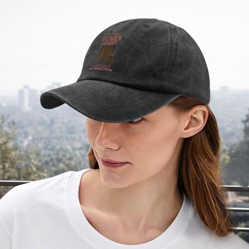 Hand pickeds freshs Flower Market Open dailys Spring Through autumns seedses Blooms Hats for Mens Fashion Washed Distressed Baseball Caps