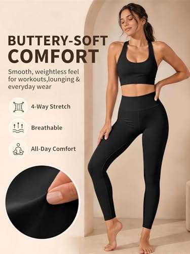 Laite Hebe Leggings for Women - High Waisted Full Length Buttery Soft Yoga Pants for Workout Athletic Daily