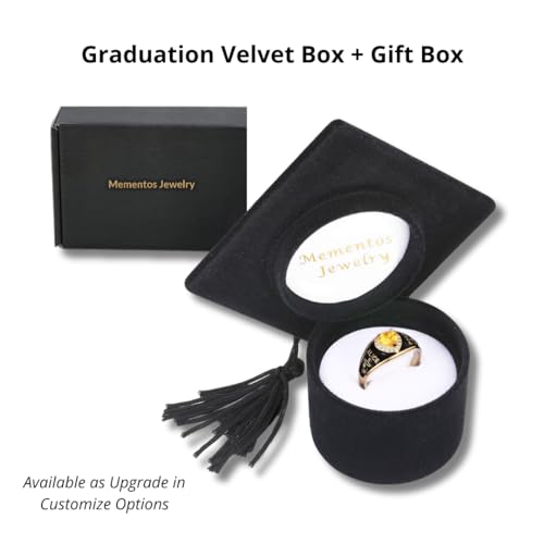 Official Mementos USA Premium American Brand Class Ring for Men – Milestone Collection – Genuine 925 Sterling Silver or 10KT Gold – Customized High School College University Class Ring – Graduation Gifts (Sterling Silver Platinum)